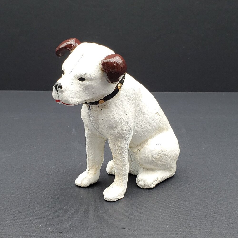 Cast Iron Nipper Dog Bank Metal RCA Puppy Dog Figure